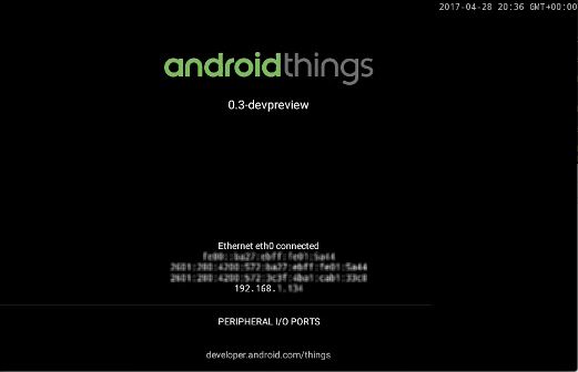 Android Things Welcome Screen